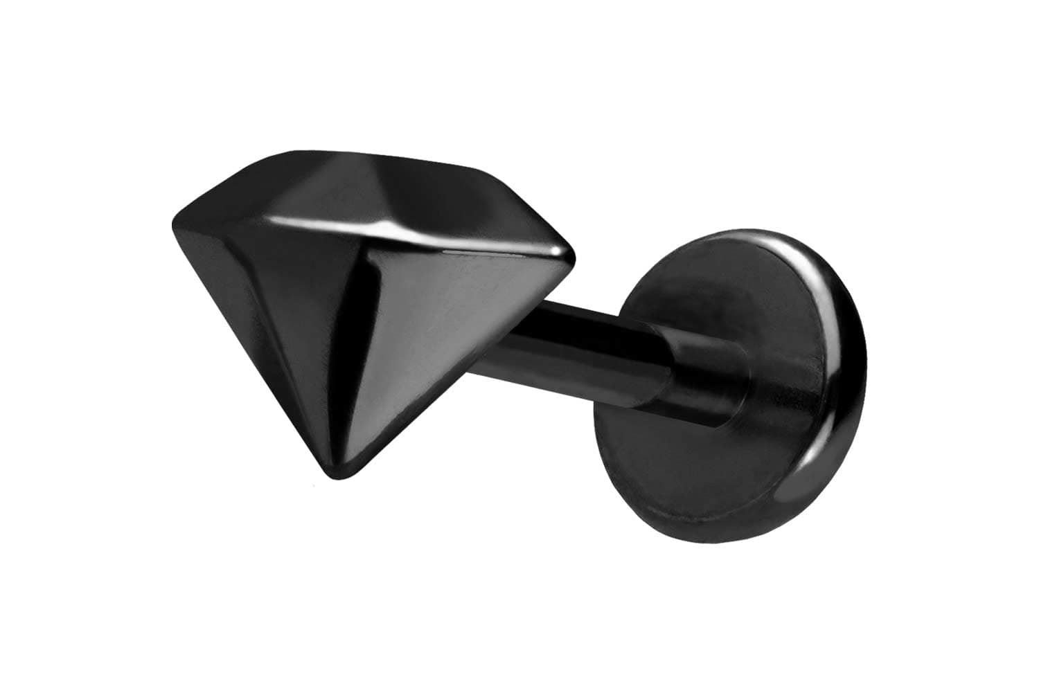 Titan Labret Piercing mit Push Fit DIAMANT